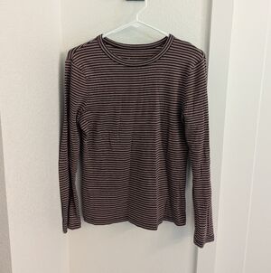Brown and Navy Striped Top